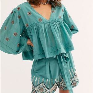 NWT Embroidered Free People Top